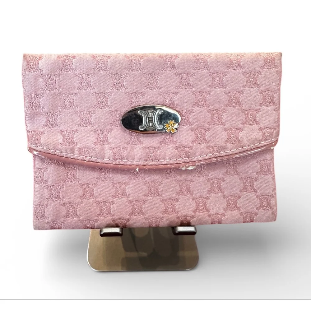 Celine Pink Canvas Monogram & Silver Hardware Tissue Holder